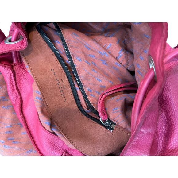 Liebeskind Berlin Women's Pink & Red Leather Backpack - Picture 5 of 6